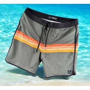 Rip Curl Boardshorts Men 36 "Mirage" Sunset Green Surf Beach Resort Swim Trunks